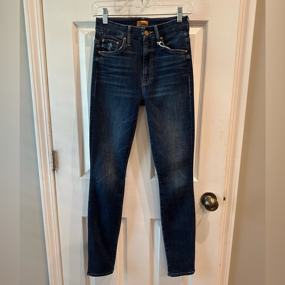 NWT Mother Looker Jeans in Teaming Up 24 High Waisted Skinny Stretchy